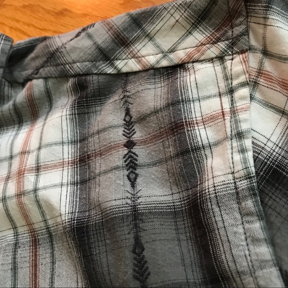 Gray plaid prAna shirt Slim Fit organic cotton - Picture 7 of 10